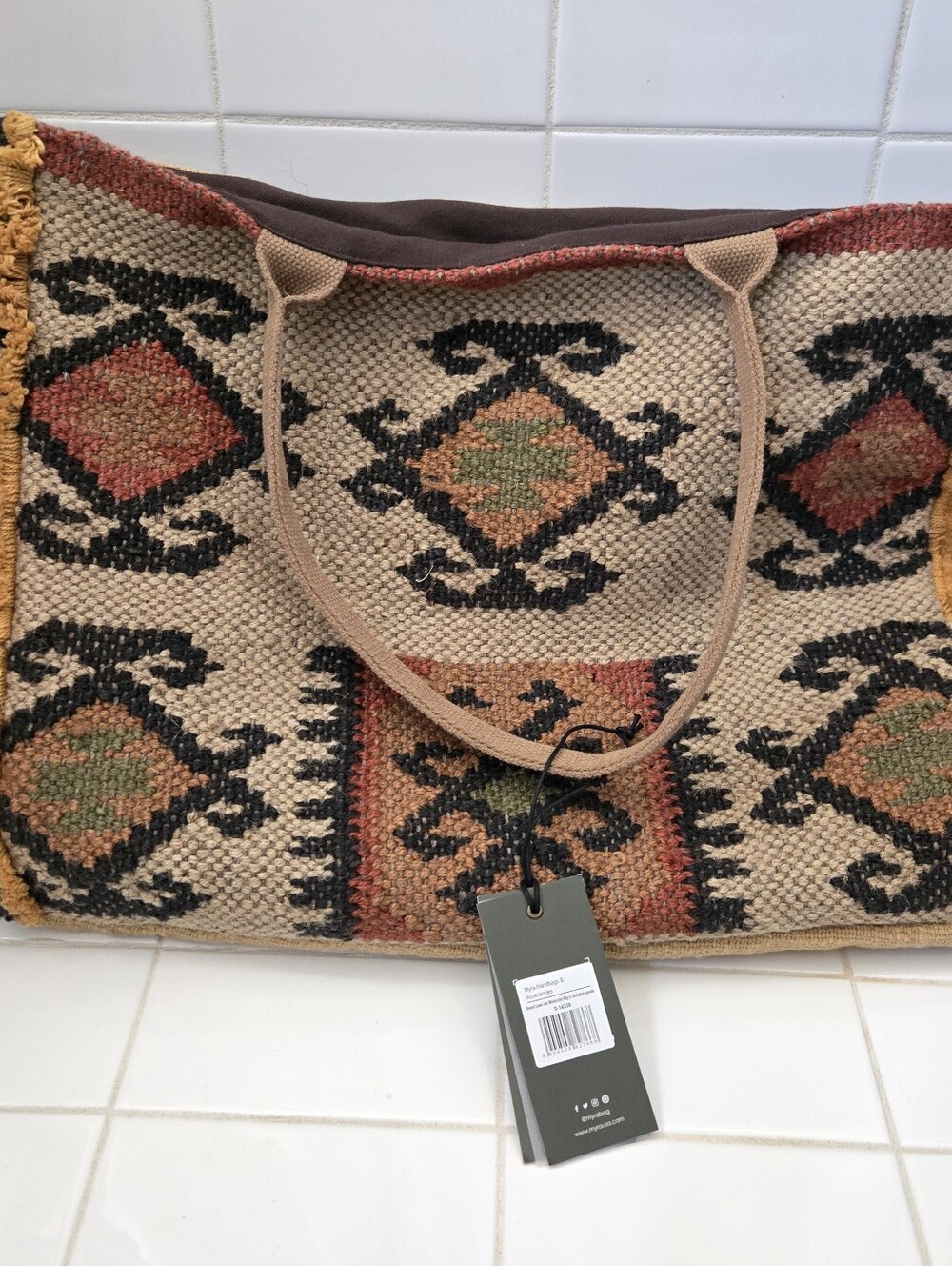 Myra Desert Loom Jute Weekender Bag - Picture 5 of 7
